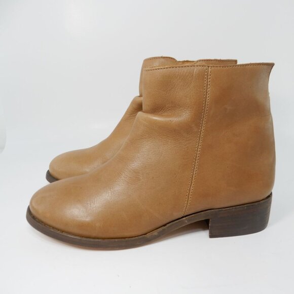 Beek Quail Slouchy Zip Bootie Size 8 Saddle Brown Leather Zipper Handmade NEW - Picture 8 of 16
